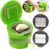 Ручной пресс измельчитель чеснока Garlic Chopper кухонная чеснокодавка для мелких продуктов, чесночница со съемным контейнером и насадками Зеленая
