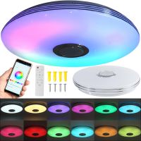 Потолочный светильник RGB Lamp GS-7062 38 см 60W круглая светодиодная LED люстра с регулировкой яркости, Bluetooth колонкой и пультом управления