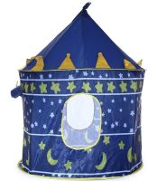 Children's Play Tent Tent Beautiful Cubby house 135X105 cm Folding Game Lock, Prefabricated Teepee for Games with Carrying Bag Blue 