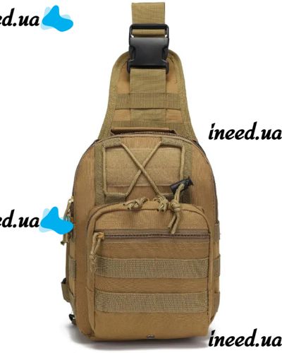 6L Tactical Crossbody Bag A74 Brown Single-strap Waterproof Men's Military Chest Bag Army Chest Banana