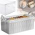 Универсальный органайзер в шкаф Storage Box LY-706 48х20х20 см прозрачная тканевая корзина с каркасом для хранения вещей и нижнего белья 27 л Белая