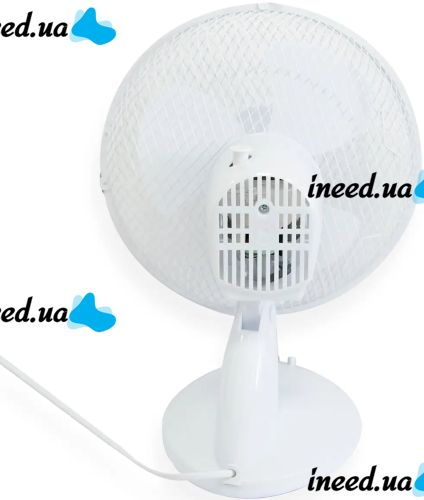 Настольный вентилятор Domotec MS-1624 портативный поворотный электровентилятор 2 режима скорости с защитной сеткой для дома 23W MS1624 Белый 