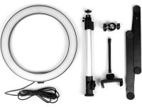 Кільцева лампа зі штативом LED Ring Light QX-206 26 см світлодіодне селфи кільце з підставкою і тримачем для настільної зйомки 3 режими світіння