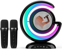 Portable Night Light with Karaoke Lightshow YS-110 Desktop Wireless Lamp with Bluetooth Speaker, Two Microphones and RGB LED Backlight
