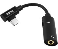 Перехідник Hoco LS19 2 в 1 Jack 3.5мм Type-C аудіо адаптер на 2 гнізда, конвертер для під'єднання зарядки та навушників до телефона Audio Converter
