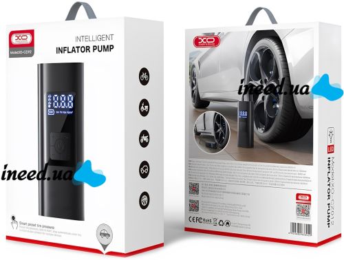 Автомобильный компрессор Intelligent Inflator Pump XO CZ012 6000mAh аккумуляторный воздушный автокомпрессор с ЖК монитором портативный насос для шин