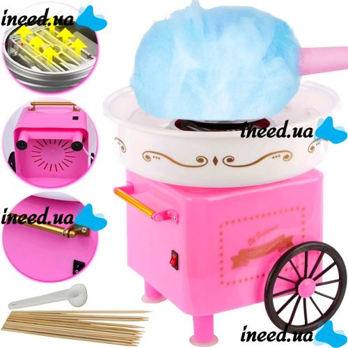 Аппарат для приготовления сладкой ваты Cotton Candy Make NJ-228 Розовый автоматическое устройство мини-машина для сахарной ваты в домашних условиях