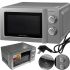Grunhelm 20MX711-G Grey 700W electric microwave oven for 20 liters microwave oven with 6 power levels with timer and defrost from the mains
