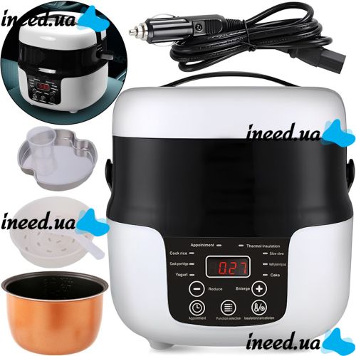 Car Multivark Car Electric Rice Cooker M20A 2 L Multi-touch Multi-cooker with heating and Timers 6 modes from a 12V 24V cigarette lighter