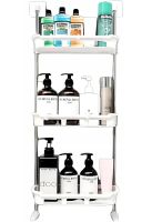 Wall shelf organizer Stenson R93341 for storing bathroom accessories 3 tiers above the toilet, Shelf rack 3 levels for toilet and bathroom