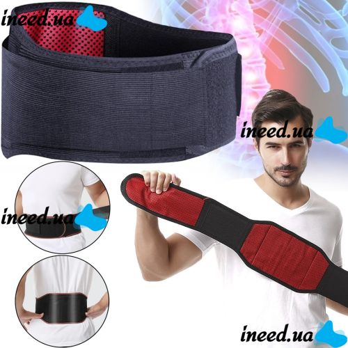 Согревающий пояс для спины Lumbar Brace NY-16 турмалиновый лечебно-согревающий эластичный бандаж для поддержки поясницы с подогревом на липучке