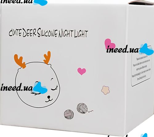 Дитячий настільний нічник Олень Cute Deer Silicone Night Light YT-8812 акумуляторний силіконовий світильник з RGB підсвічуванням і сенсорним датчиком