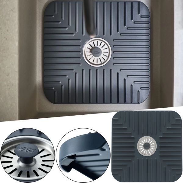 Защитная подставка Joseph SinkShield 851700 для раковины со сливом 30x30 см, Гибкий квадратный защитный коврик с защитой от засоров для мойки