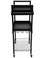 Carro MZY-857 3-tier tool cart, metal organizer rack on wheels for storing power tools and accessories