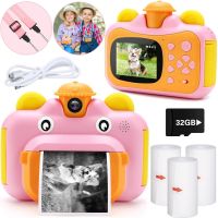 Дитячий фотоапарат з миттєвим друком фото Kids Print Camera Pink цифрова камера Полароїд на акумуляторі для дітей від 6 років 12МП 1080HD рожева
