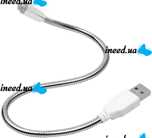 Гнучка лампа USB LED Light 35 см для підсвічування клавіатури ноутбука , портативне металеве підсвічування на гнучкій ніжці для повербанка