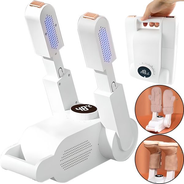Electric Deodorizing Shoe Dryer Shoes Dryer XL-648 with Timer, Heater for hats, gloves and socks with ultraviolet Heating White