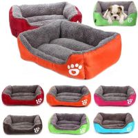 Глибока пухнаста лежанка пуфик для кішки і собаки Pet Hut 44х33 см, М'яка підстилка для собак і кішок, прямокутний лежак для домашніх тварин