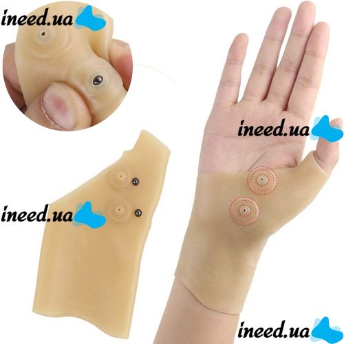 Еластичний бандаж для зап'ясть з магнітами Magnetic Compression Wrist Support, силіконовий Магнітний фіксатор ортез для великого пальця і кисті руки