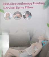 Масажна імпульсна подушка підголівник Spin Pillow LY - 471 вібраційний міостимулятор U-подібної форми для розслаблення м'язів шиї і плечей Блакитний