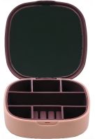 Jewelry Organizer with Mirror Jewerly Storage Box LD-988 Travel Mini Jewelry Box with 7 Compartments for Jewelry and Jewelry 10x10 cm