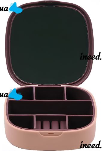 Jewelry Organizer with Mirror Jewerly Storage Box LD-988 Travel Mini Jewelry Box with 7 Compartments for Jewelry and Jewelry 10x10 cm