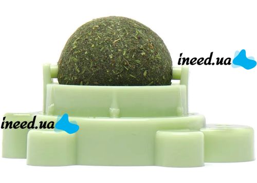 Іграшка ласощі кулька з котячою м'ятою PetLeon Черепашка обертовий ролик вкусняшка з натуральної м'яти для котів ласощі-кулька на липучці м'ята