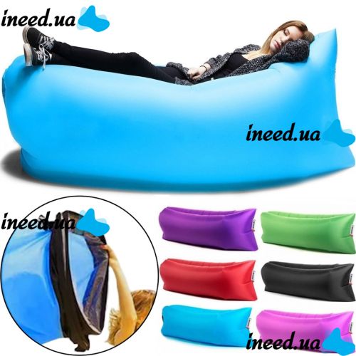 Inflatable sunbed Lamzac Hangout 210x90 cm beach mattress with pocket and peg hammock Lamzac Beach sofa bag up to 200 kg for relaxing in the country