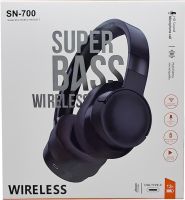 Large Wireless Stereo Headphones Bluetooth Wireless Headset SN-700 Overhead Rechargeable Headset with Headband and Microphone Mini-jack USB