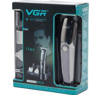 VGR V-107 cordless hair trimmer VGR V-107 professional 11-in-1 cordless beard and moustache trimmer with display and accessory stand