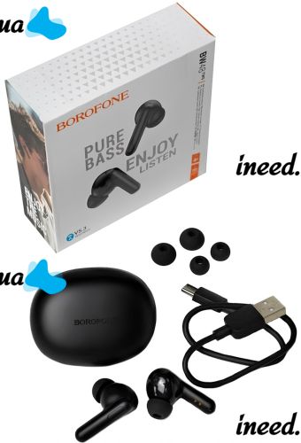 Бездротові Bluetooth навушники Double Borofone bw48 Enlighten сенсорні вакуумні навушники-гарнітура з шумозаглушенням і мікрофоном USB чорні