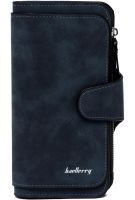 Жіночий замшевий гаманець Baellerry Forever N2345 Dark Blue жіноче портмоне, клатч на 10 відділень для зберігання купюр і дрібниці 19х10. 5 см Темно сині