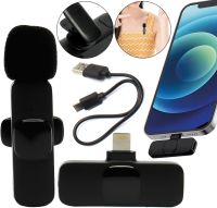 Бездротовий петличний мікрофон K9-IP з Lightning для смартфона IOS з прищіпкою на одяг, петличка з шумозаглушенням для блогера до 20 м K9 Чорна