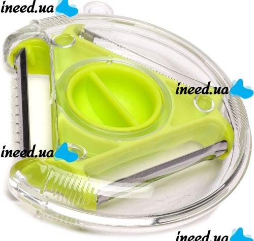 Ручна кругла овочерізка Rotary Multifunctional Peeler 3 в 1 універсальна тристороння терка для чищення і нарізки соломкою овочів і фруктів
