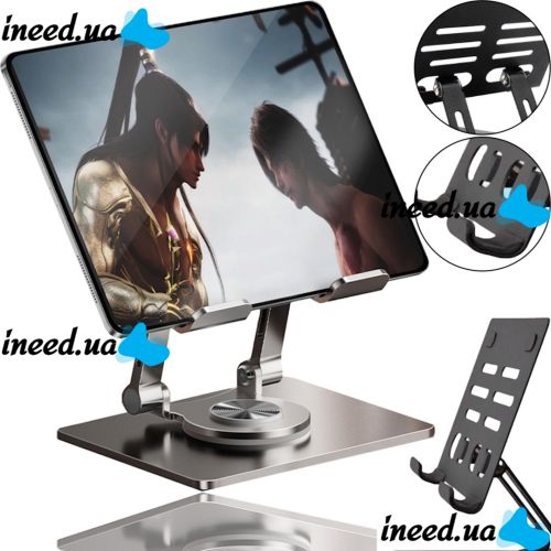 Nubwo NST08 Universal Folding Stand for Tablet and Laptop 4-16" inches, Desktop HA-6 Phone Holder with Tilt Adjustment