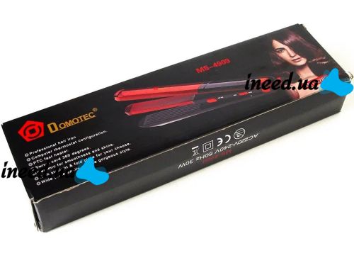 Curling iron styling tongs Domotec MS-4909 2 in 1 iron corrugation for straightening and volume of hair, ceramic device for leveling MS4909 Red