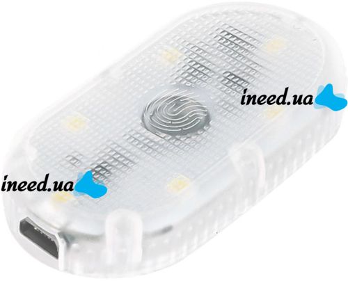 Бездротовий LED світильник для салону автомобіля 827-1 мініатюрний світлодіодний сенсорний датчик на липучці, самоклеючій стельовий ліхтар в авто
