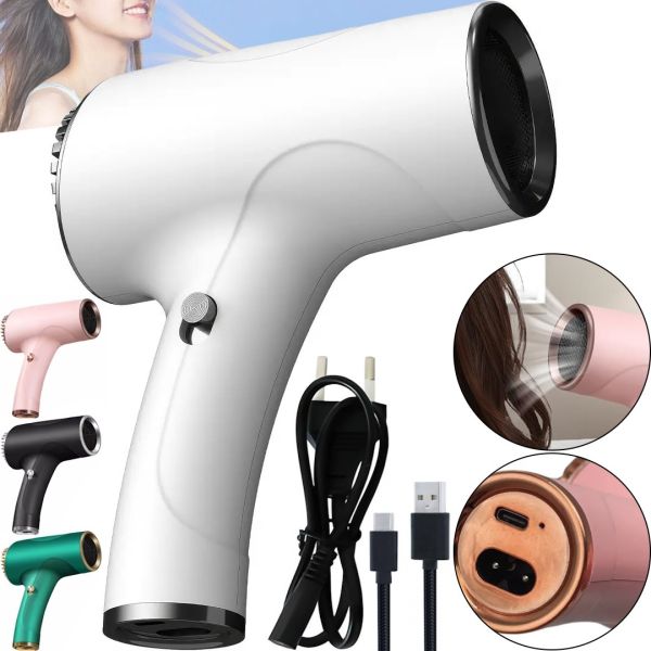 Беспроводной аккумуляторный фен Hair Dryer WNK-2027 2600 mAh для сушки и укладки волос Электрофен 500W с режимом холодного воздуха USB WHD-01