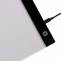 A4-F-USB Light Graphics Tablet for Drawing and Copying with LED Backlight, LED Drawing Board 3 Brightness Modes from USB Black