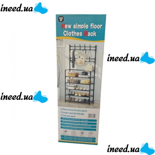 Підлогова вішалка для одягу в передпокій New simple floor clothes rack 60х29, 5х151 см Універсальна металева пересувна металева стійка Біла