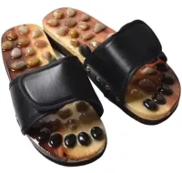Orthopedic massage slippers jade health massage shoes BH-SMS-04 with acupuncture effect for feet, massage slippers 36-45 size Black