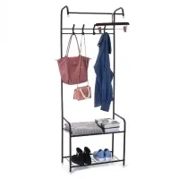 Напольная вешалка для одежды Corridor Rack 170Х35 см передвижная вертикальная стойка для хранения вещей с полками для обуви, стойка-вешалка в коридор