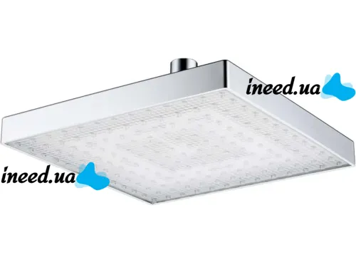 Светодиодная квадратная насадка лейка для верхнего душа Shower head AND XL-902 с LED RGB подсветкой, Душевая насадка-лейка с датчиком температуры
