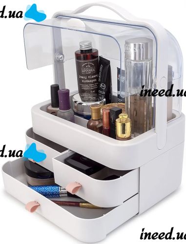 Органайзер для зберігання косметики Cosmetic Storage Box 3 LD - 304 настільна косметична поличка з висувними ящиками і ручкою для прикрас LD288