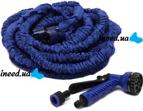 Садовий шланг для поливу рослин Magic Hose 30 метрів 100ft з насадкою розпилювачем X-Hose 30м посилений поливальний розтягується шланг