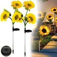 Садовий декоративний ліхтар Соняшники Solar Sunflower Led Light GW-918 42.5 см 2 штуки вуличний світильник на сонячній батареї для саду Теплий білий