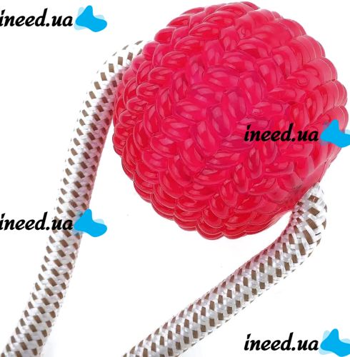Игрушка канат для кошек и собак Dog Toy Rope жевательный резиновый массажный мяч на веревке с присоской для чистки зубов домашних животных 38х10 см