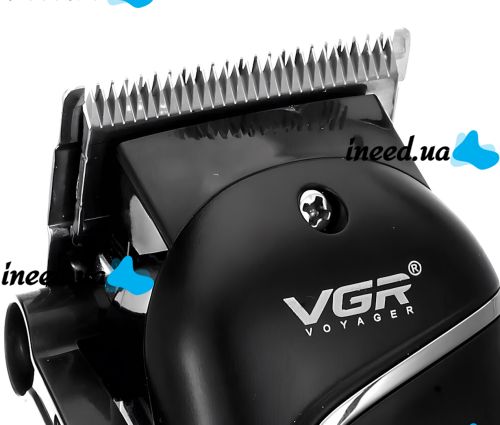 Акумуляторна машинка для стрижки волосся VGR V-683 10W бездротовий чоловічий бездротовий тример для окантовки бороди і вусів зі змінними насадками і дисплеєм USB