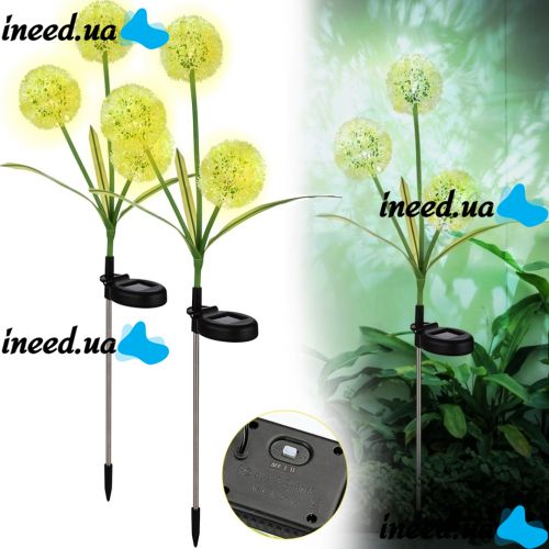 Садовий декоративний ліхтар Кульбабки LED Flower Solar Light AD-2302 42.5 см 2 штуки вуличний світильник на сонячній батареї Теплий білий