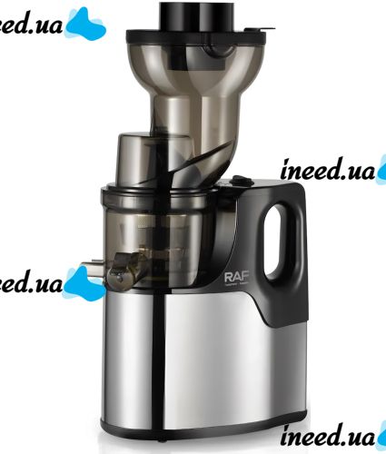 Electric cold juicer RAF R.2857 with fruit pusher 150W citrus blender with juice and pulp container mains powered